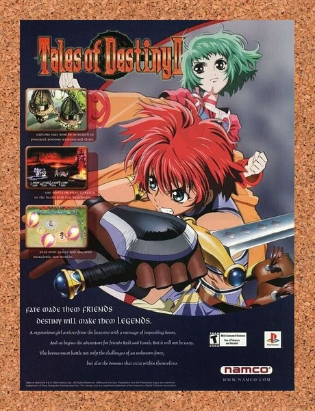 Tales of Destiny 2 PS1 Original 2002 Ad Authentic Namco Video Game Promo