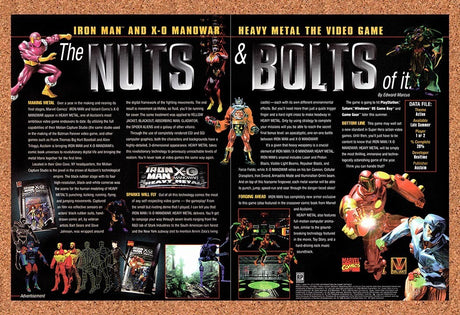 1996 Iron Man X-O Manowar Heavy Metal PS1 Original Ad / Retro Wall Art v2