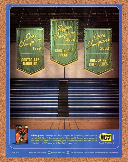 Halo 2 Xbox Original 2003 Vintage Ad - Best Buy Video Game Promo