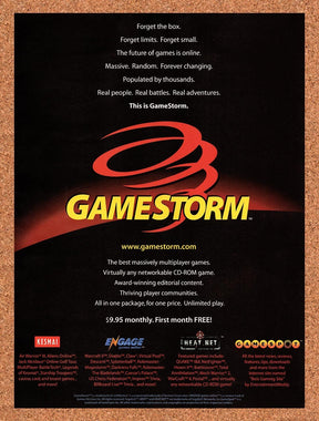 1998 GameStorm Online Gaming Platform Original Advertisement / Retro Promo v1