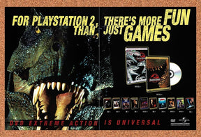 2000 Jurassic Park DVDs On PS2 Original Advertisement / Retro Promo v1