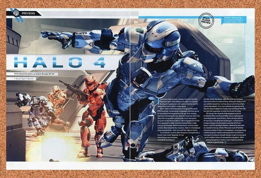 Halo 4 Xbox 360 Original 2013 Ad Authentic Portrait Game Review Video Game Promo
