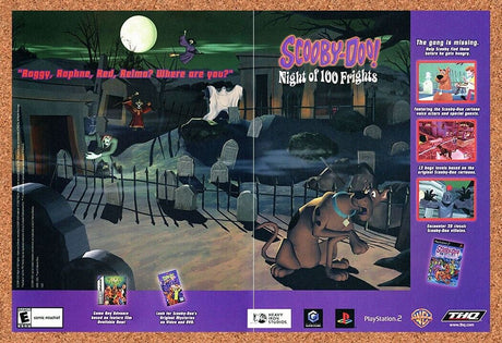 Scooby-Doo Night of 100 Frights PS2 Original 2003 Ad Authentic Video Game Promo
