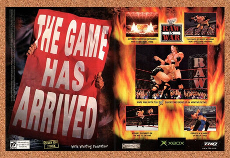 2001 WWF Raw Is War Xbox Original Advertisement / Retro Wall Art v1