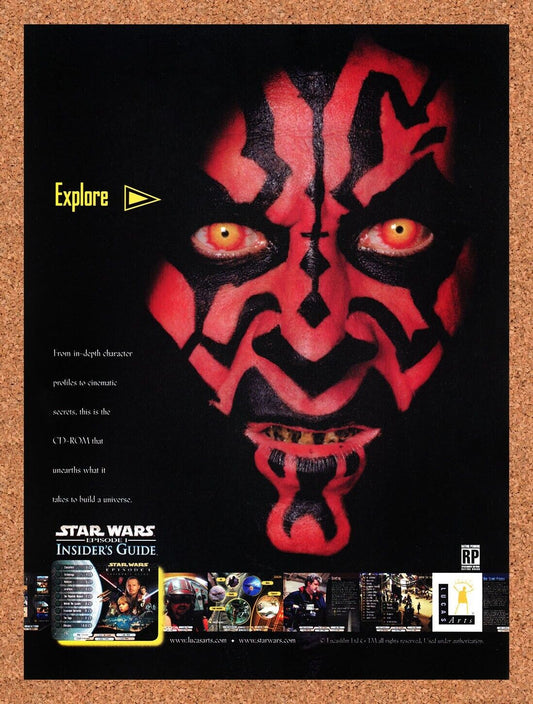Star Wars Episode 1 PC Original 1998 Ad Authentic Insiders Video Game Promo