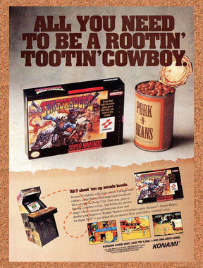 1994 Sunset Riders SNES Original Advertisement / Retro Wall Art v2