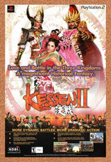 2001 Kessen II PS2 Original Advertisement / Retro Wall Art v1