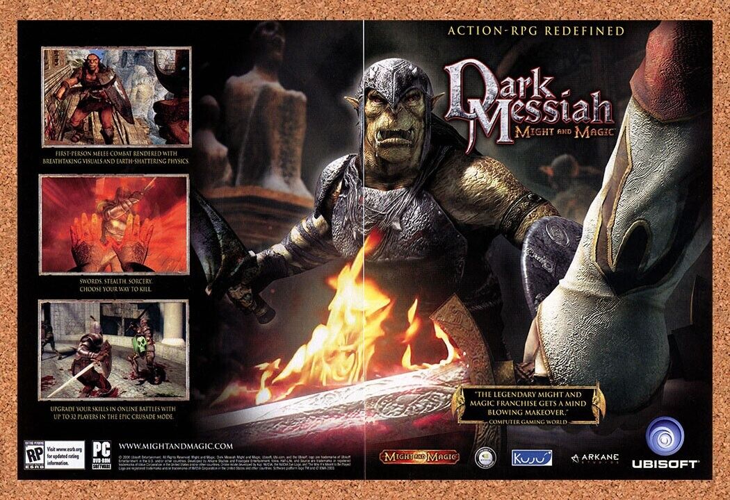 Might And Magic Dark Messiah PC Original 2005 Ad Authentic Video Game Promo