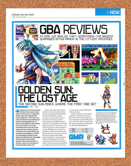 Golden Sun The Lost Age GBA Original 2003 Ad Authentic Nintendo Video Game Promo