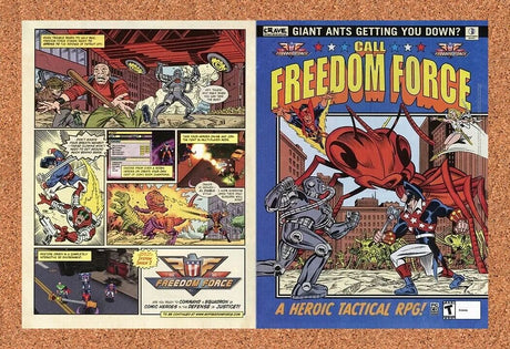 Freedom Force PC Original 2004 Ad Authentic Unique Comic Style Video Game Promo
