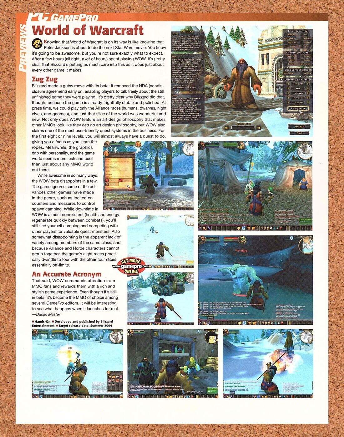 Original 2004 World Of WarCraft Vintage Print Ad - Video Game Promo Wall Art 14