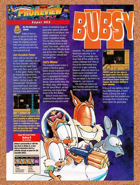1994 Bubsy II SNES Original Advertisement / Retro Promo vr3