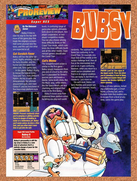 1994 Bubsy II SNES Original Advertisement / Retro Promo vr3