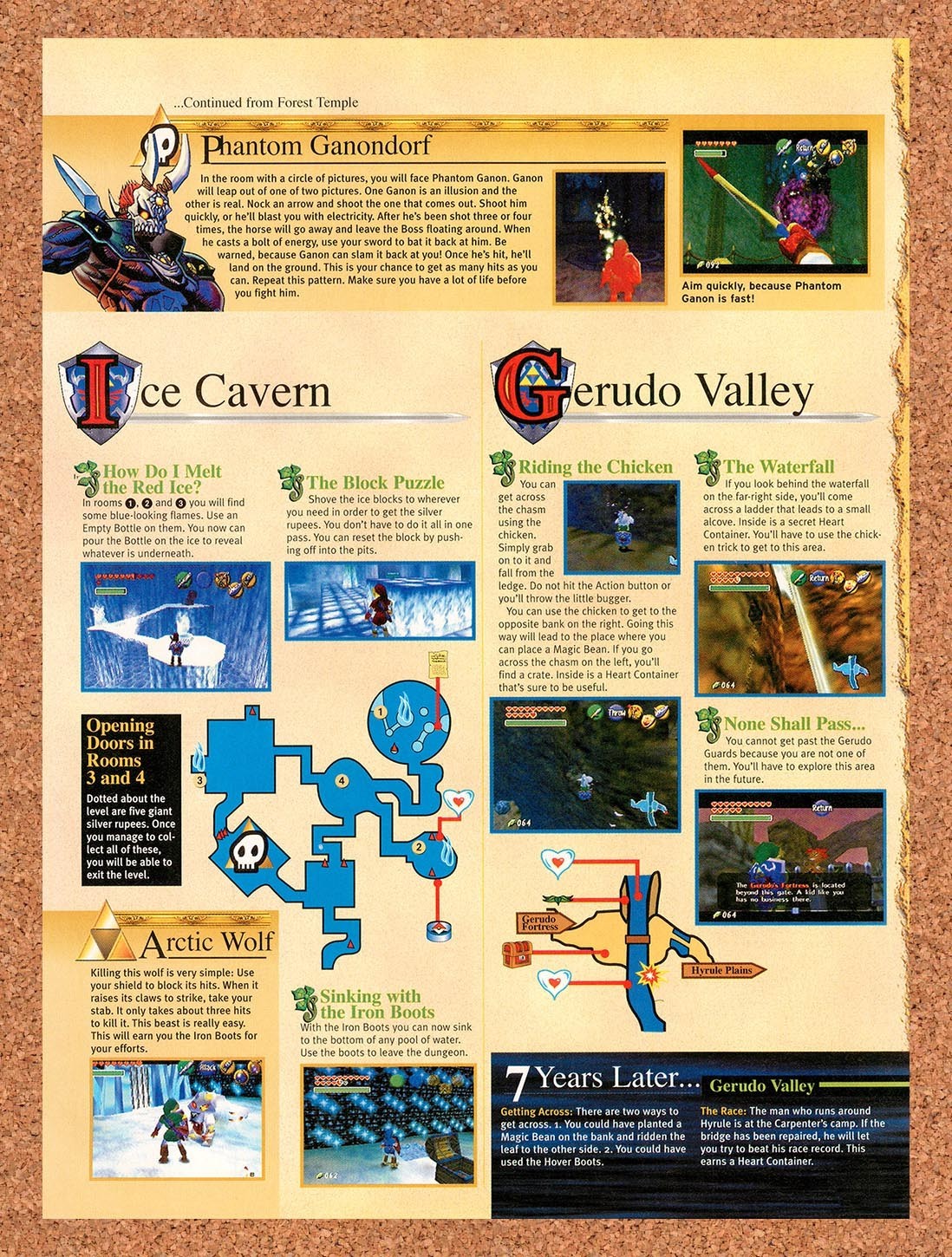 1999 Zelda Ocarina Of Time Ice Cavern & Gerudo Valley Original Ad / Promo vr9