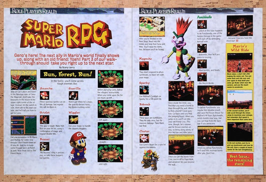 1995 Super Mario RPG Forest Tips Original Advertisement / Retro Wall Art v3