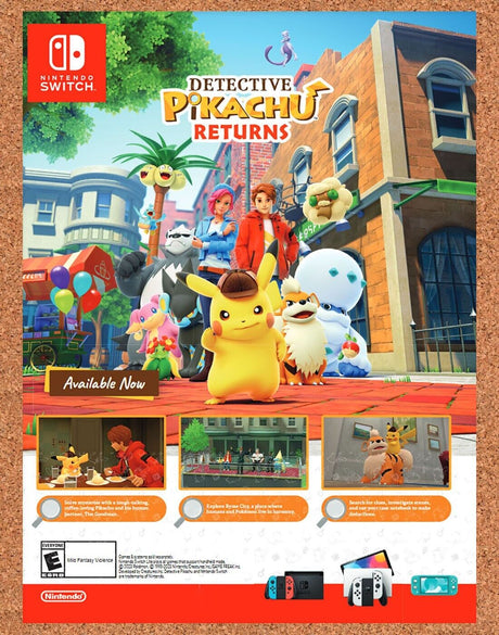 Detective Pikachu Returns Switch Original 2023 Ad - Pokemon Video Game Promo