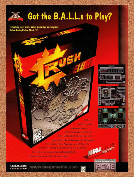 1997 Crush! Deluxe PC Original Advertisement / Retro Promo v1