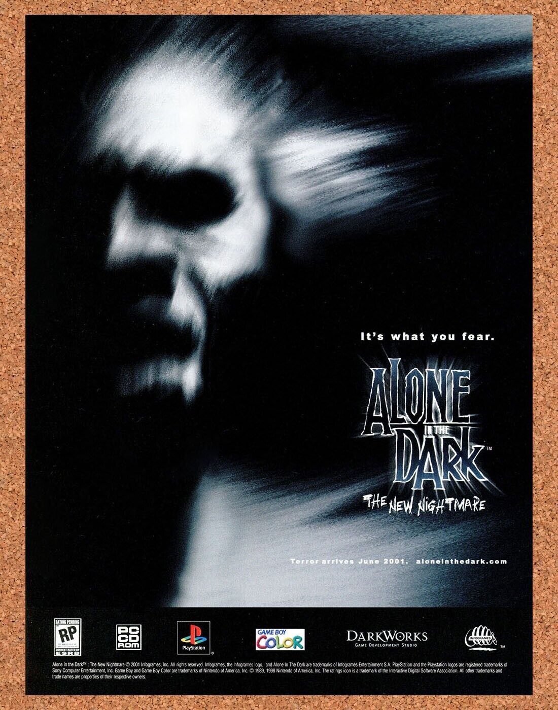 Alone In The Dark PS1 Original 2002 Print Ad Authentic Horror Video Game Promo