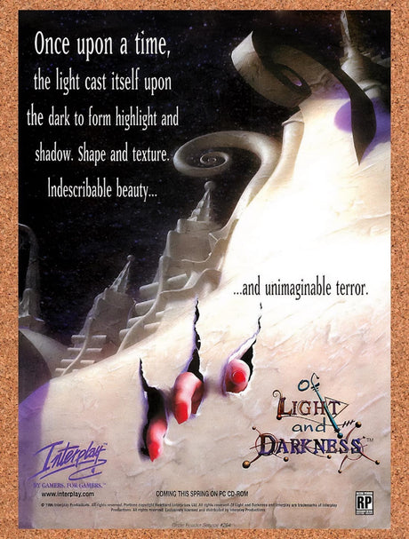 1996 Of Light And Darkness PC Original Advertisement / Retro Promo v1