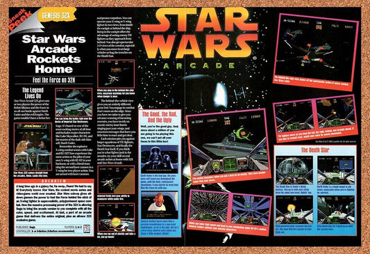 1994 Star Wars Arcade 32x Original Advertisement / Retro Wall Art v1