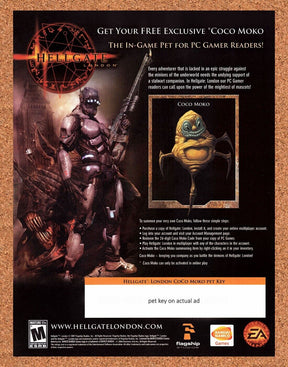 Hellgate London PC Original 2007 Vintage Ad - Coco Moko In-Game Pet Promo