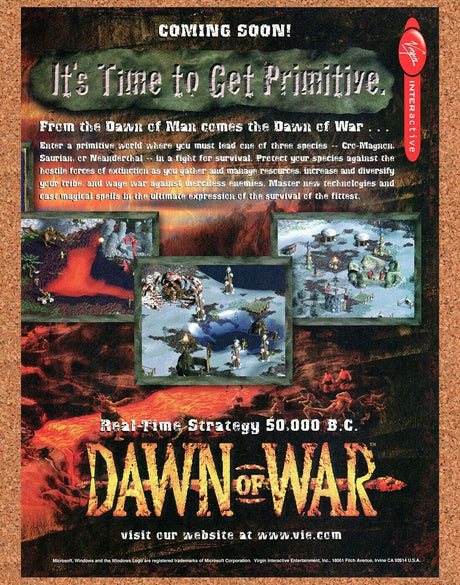 Dawn Of War PC Original 2000 Print Ad Authentic RTS Video Game Promo Wall Art