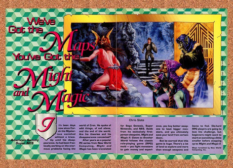 1992 Might And Magic 2 Gates To Another World SNES Original Ad / Retro Promo v1