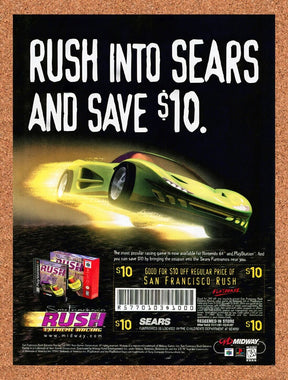 1997 San Francisco Rush Extreme Racing Sears Funtronics Rebate Original Ad v3