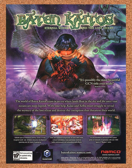 Original 2004 Baten Kaitos GameCube Vintage Ad - Video Game Promo Wall Art