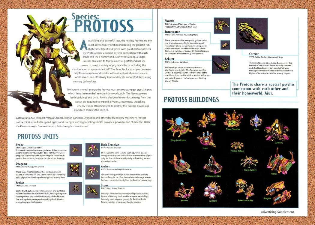 1997 StarCraft Protoss Overview Original Advertisement / Retro Promo vr4