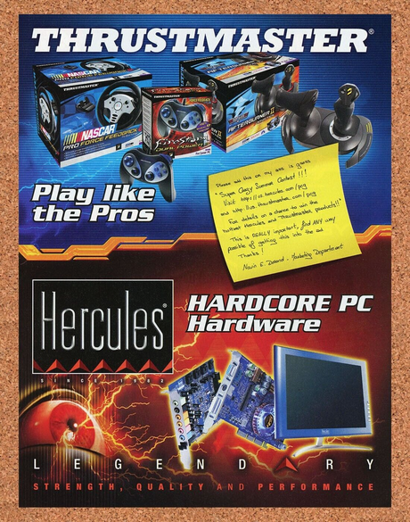Thrustmaster Original 2005 Ad Authentic Hercules PC Hardware Retro Tech Promo