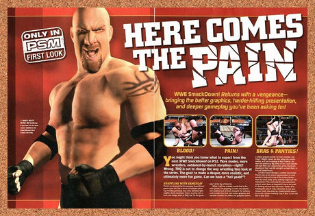 WWE Smackdown PS2 Original 2003 Vintage Ad - Goldberg Video Game Promo
