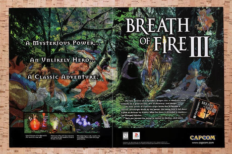 1998 Breath Of Fire III PS1 Original Advertisement / Retro Wall Art v2