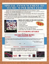 1996 Tecmo Super Bowl PS1 Reservation Original Advertisement / Retro Promo v2
