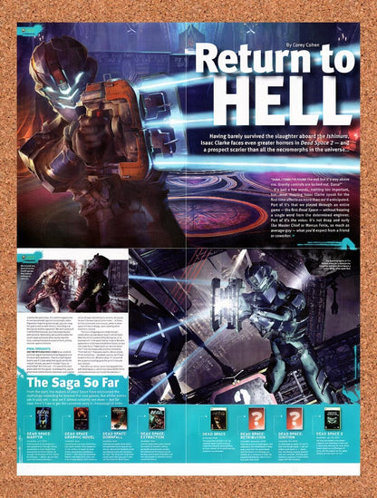 2009 Dead Space 2 Xbox 360 Original 4-Part Advertisement / Retro Wall Art v2