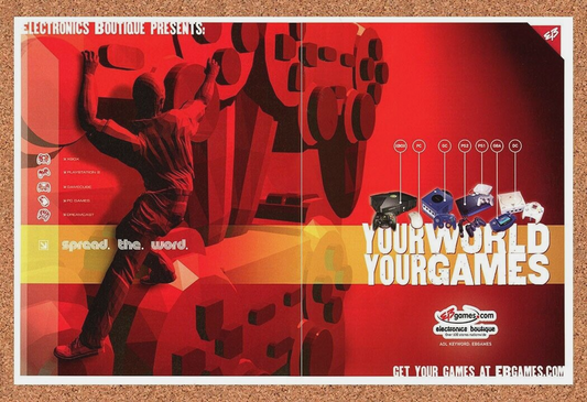 EB Games Your World Your Games Original 2002 Ad Authentic Video Game Promo