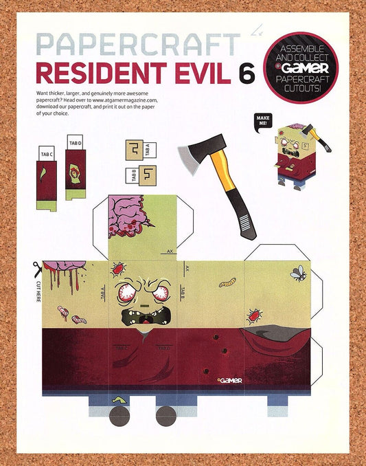Resident Evil 6 PaperCraft Original 2011 Authentic Video Game Collectible Promo