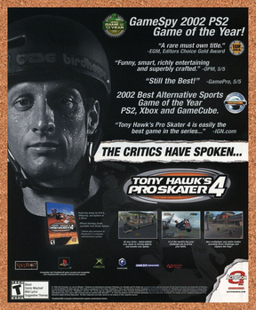 Tony Hawks Pro Skater 4 PS2 Original 2005 Ad Authentic Video Game Art Promo