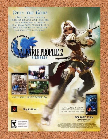 Valkyrie Profile 2 PS2 Original 2007 Ad Authentic Square Enix Game Promo