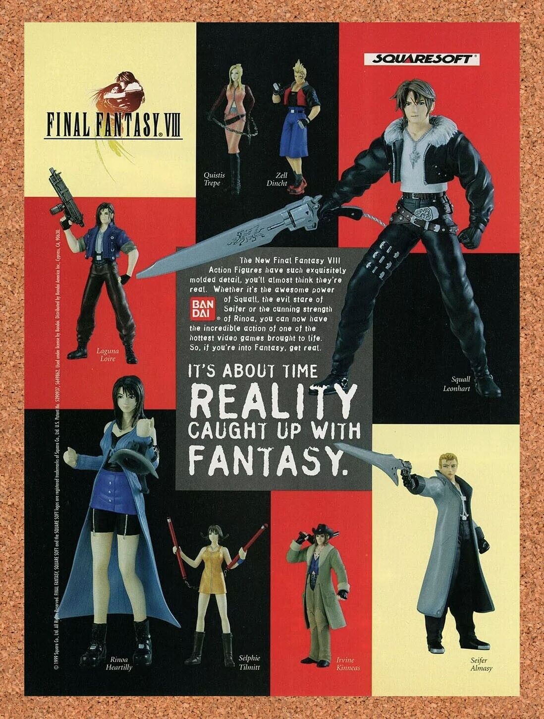 Final Fantasy VII Figures FF7 Toys PS1 Original 1999 Ad Authentic Bandai Promo