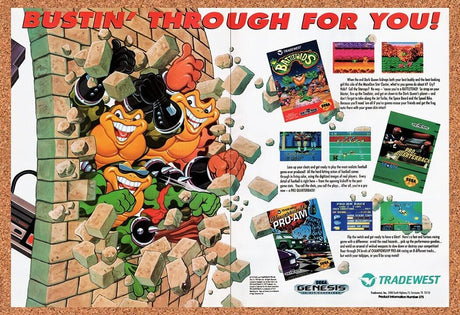 1993 Battletoads Tradewest NES Games Original Advertisement / Retro Wall Art v6