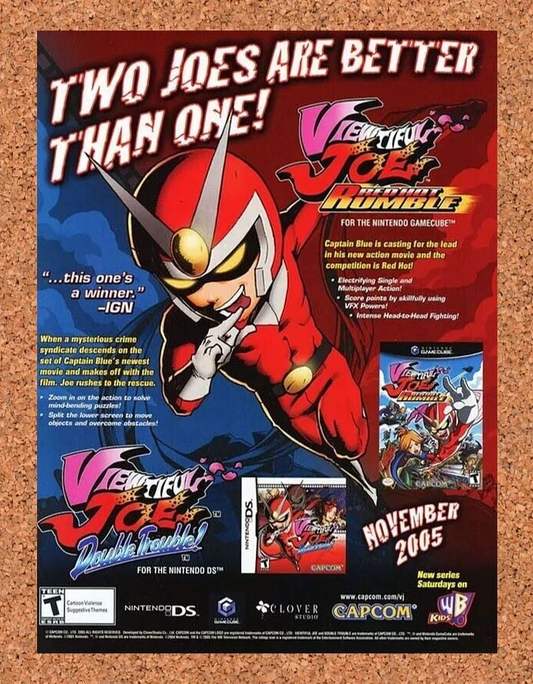 Viewtiful Joe GameCube Original 2004 Ad Authentic Nintendo Video Game Promo