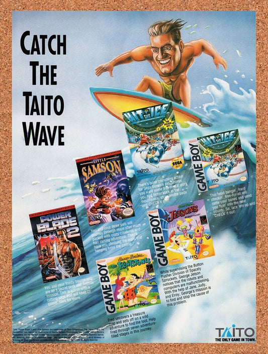 1991 Taito Nintendo Games Original Advertisement / Retro Wall Art v4