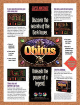 1994 Obitus SNES Original Advertisement / Retro Wall Art v1