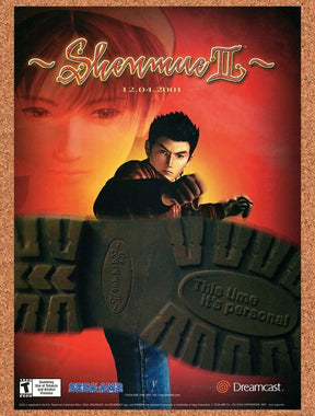 Shenmue II Dreamcast Original 2002 Ad Authentic Sega Video Game Promo