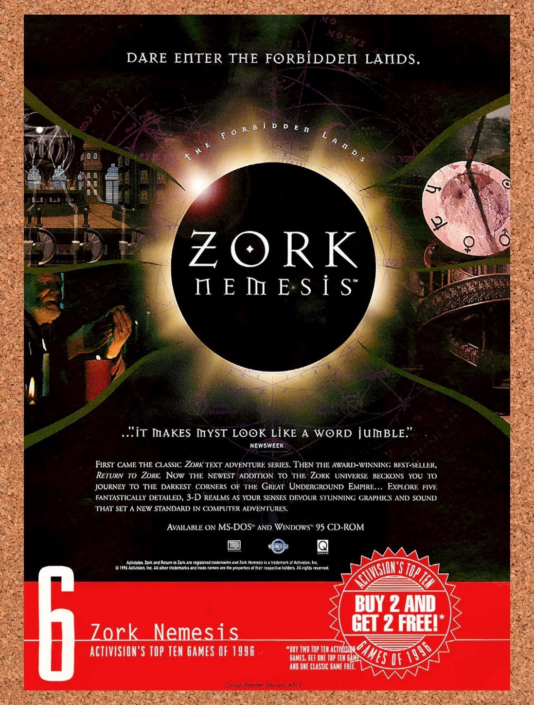 1996 Zork Nemesis PC Original Advertisement / Retro Promo v3
