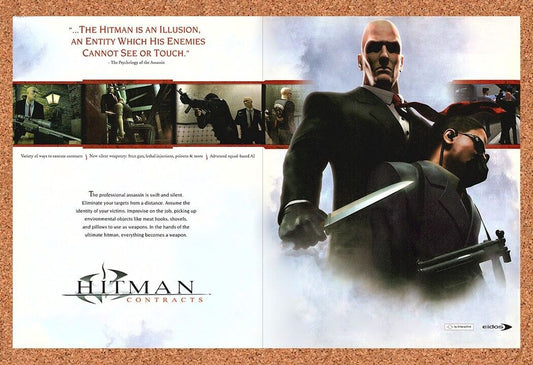 Hitman Contracts PS2 Original 2003 Print Ad Authentic Video Game Art Promo