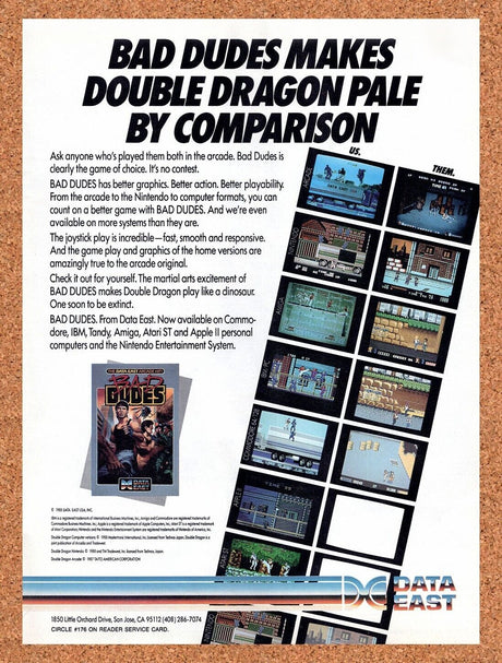 1989 Bad Dudes NES Original Advertisement / Retro Wall Art v1