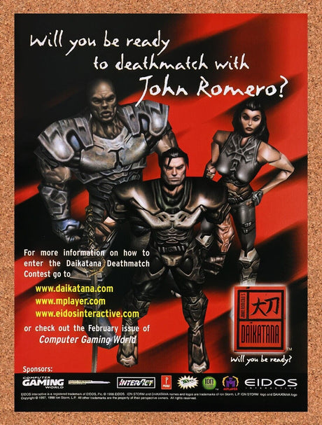 1999 Daikatana PC Original Advertisement / Retro Wall Art v1