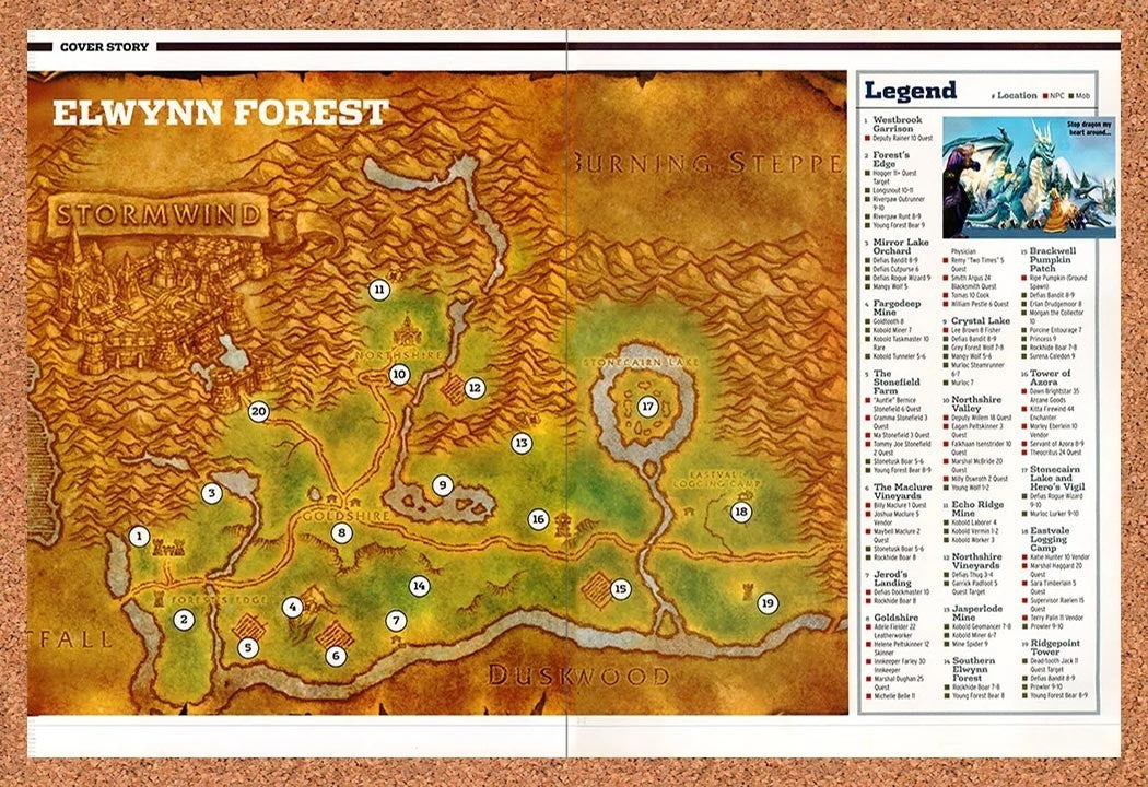 2004 World Of WarCraft Vanilla Elwynn Forest Map Original Ad / Promo vr4